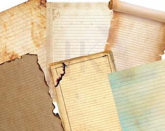 Páginas de diario de líneas imprimibles a4 y carta de EE. UU., Páginas de diario forradas imprimibles, Papeles vintage digitales, Paquete de diario, Descarga digital, PDF
