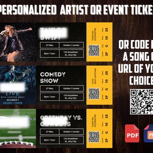 Biglietto per un concerto personalizzato, Biglietto digitale per un concerto, Biglietto per il concerto di compleanno, Biglietto per un concerto a sorpresa, Regalo personalizzato, Biglietto d&#39;invito