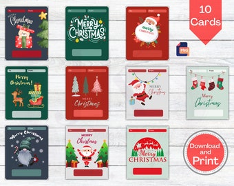 Cute Christmas Money Gift Card Holders, Merry Christmas Money Card Holder, Money Card Template