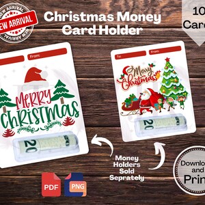 Cute Christmas Money Gift Card Holders, Merry Christmas Money Card Holder, Money Card Template