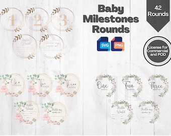 Pietra miliare del bambino Rounds SVG, Annuncio del bambino PNG, Hello World SVG, Statistiche di nascita in formato SVG, Flower Baby Rounds PNG, Segno neonato SVG, Baby SVG