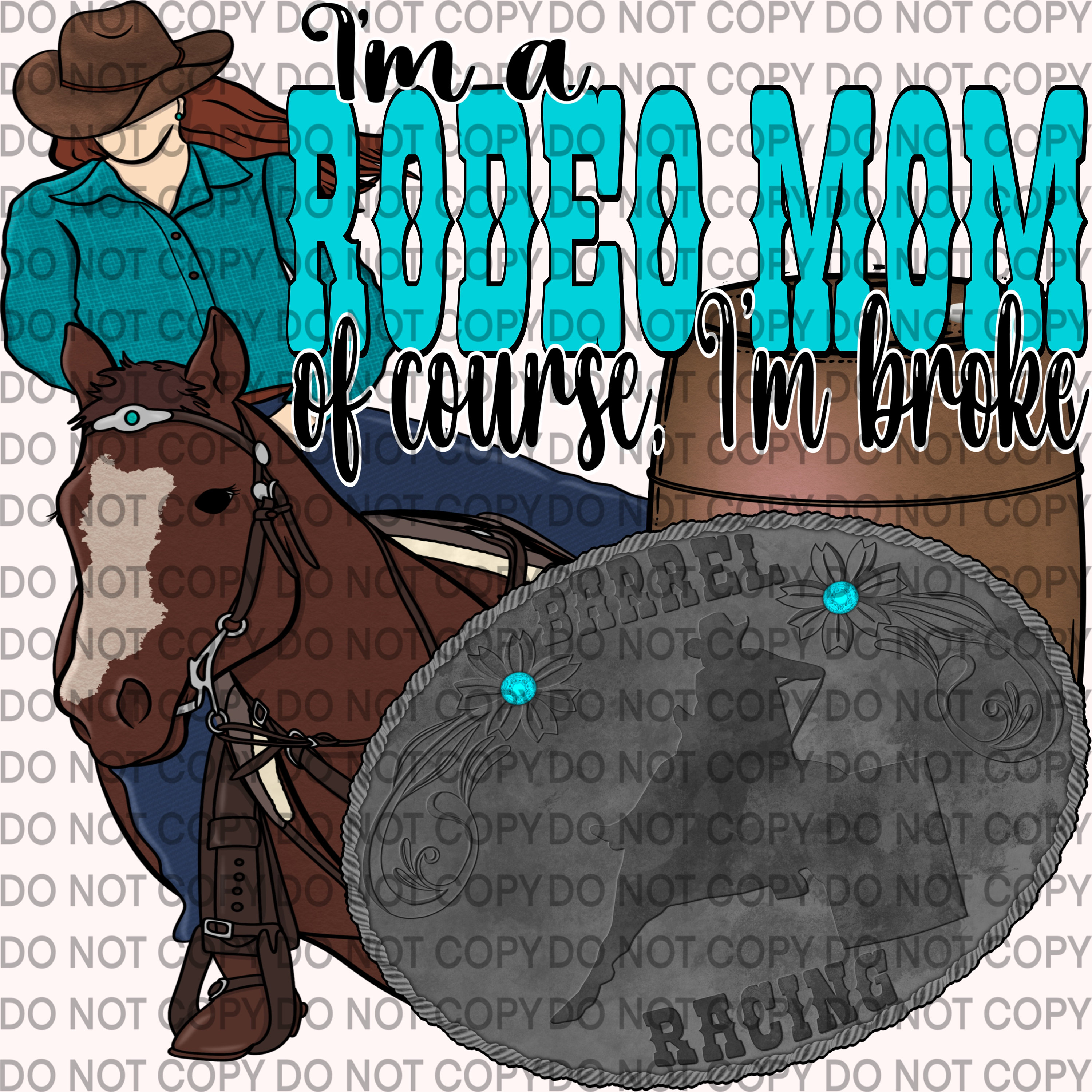 Rodeo Mom Broke Barrel Racer PNG - Etsy