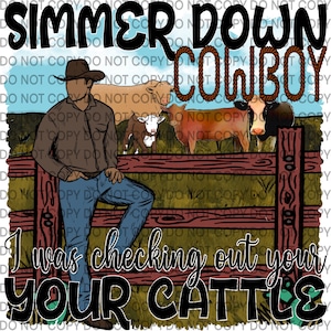Simmer Down Cowboy Sprawdzałem Twoje Bydło PNG