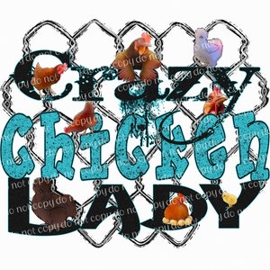Crazy Chicken Lady PNG