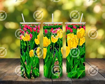 Tulipes Jaunes Tumbler PNG