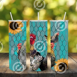 Chicken Wire Sunflower Tumbler PNG