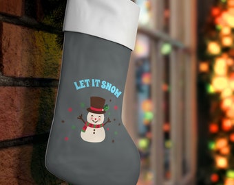 Let It Snow Snowman Holiday Stocking