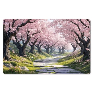 Tapis de bureau Cherry Blossom Path - Tapis de souris Tranquil Sakura Garden