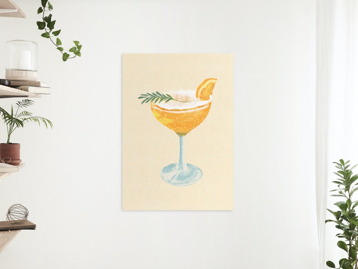 Whiskey, Cosmopolitan, Gin and Tonic, and Sidecar Drink Posters for