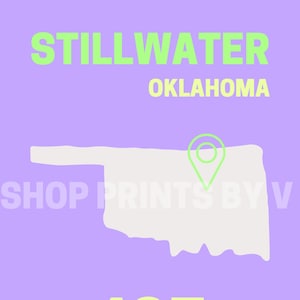 SET OF 3 Oklahoma State Digital Prints