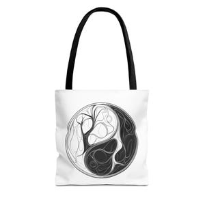 Yin Yang Tote Bag, Eco-Friendly, Reusable Shopping Bag, Gift for Nature Lovers, Equality Statement Bag, Conscious Lifestyle Accessory