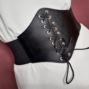 Customizable Vegan Leather Corset Belt: Gothic Laced Underbust