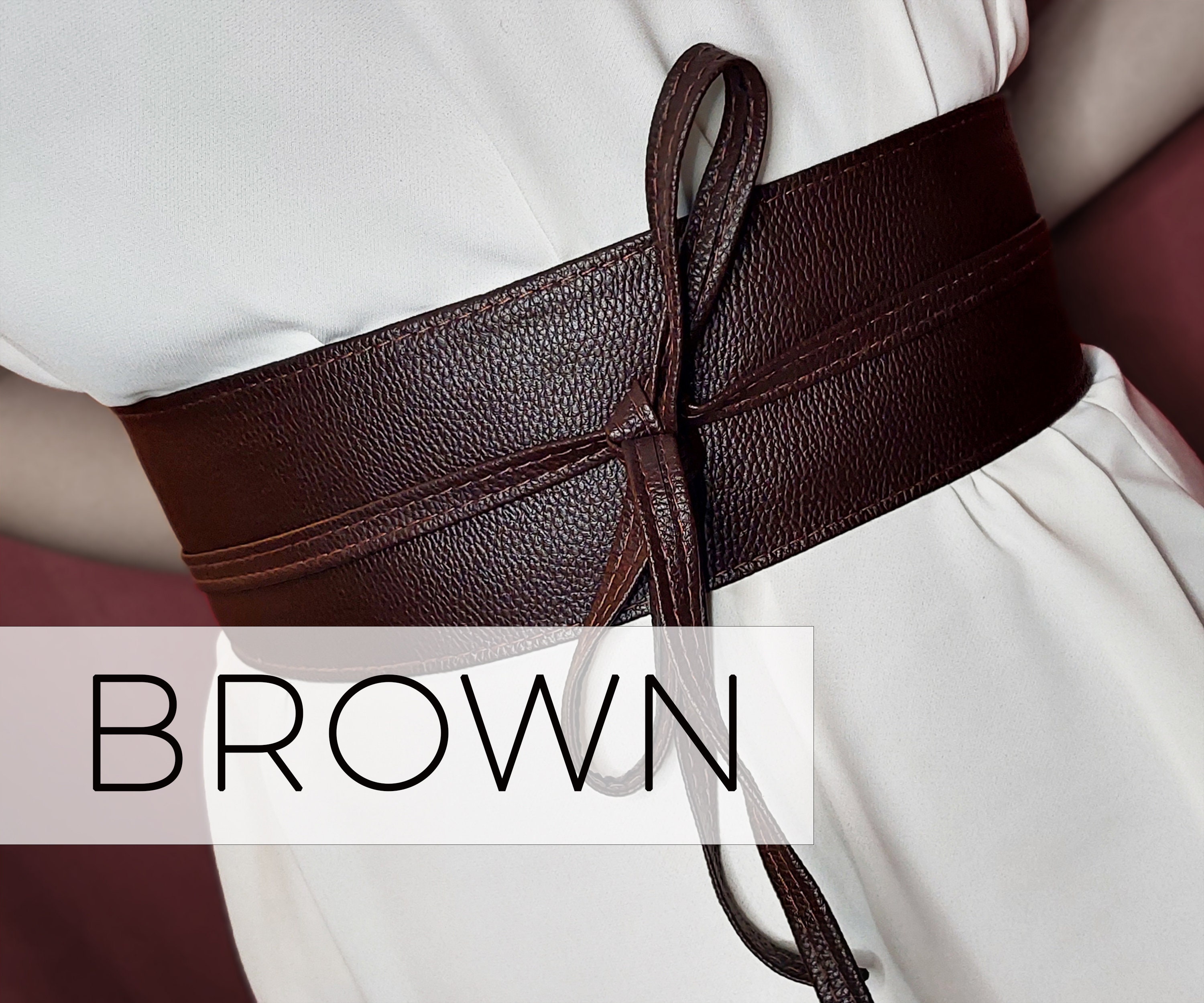 New! Black Vegan Leather Wrap Belt (8468) Eco Black VEGAN Leather Wrap Belt / Waist Accessories  main image 2