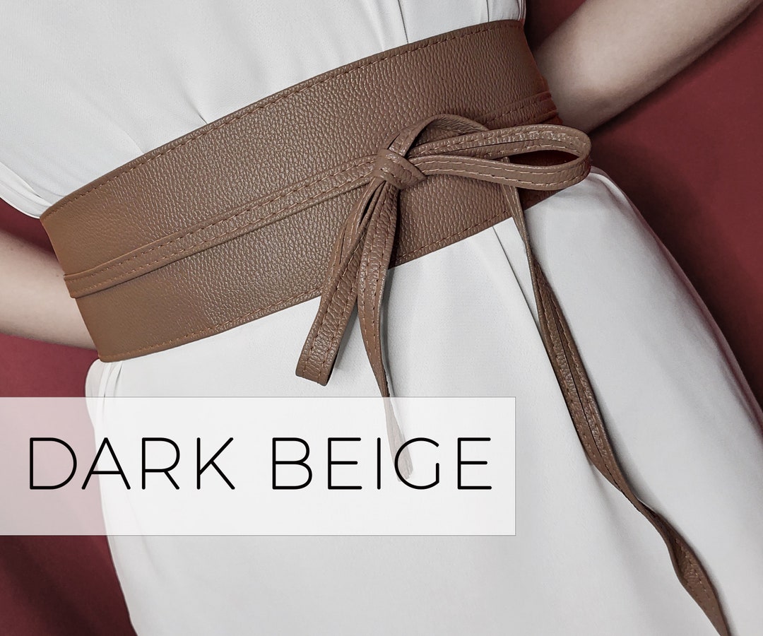 Vegan Luxe Lambskin Stitched Obi Belt Personalized Vegan  display picture 1