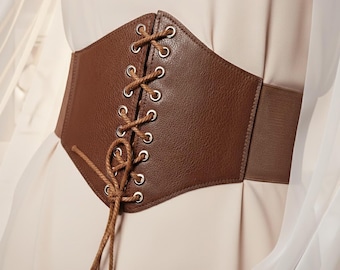 Personalized Vegan Leather Fashionable Corset Belt - Engraved Gothic Style
