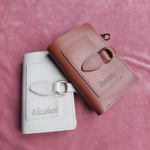 Cadeaux personnalisés Portefeuille femme / Carte de crédit avec fermeture éclair Porte-monnaie photo pour femme / Cadeau portefeuille marron personnalisé pour elle / Cadeau pour la fête des Mères