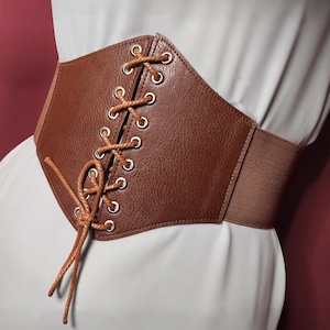 Personalized Vegan Leather Corset Belt: Gothic Waist Cincher