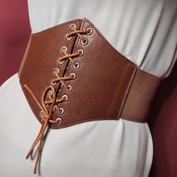 Personalized Vegan Leather Corset Belt - Gothic Waist Girdle  display picture 2