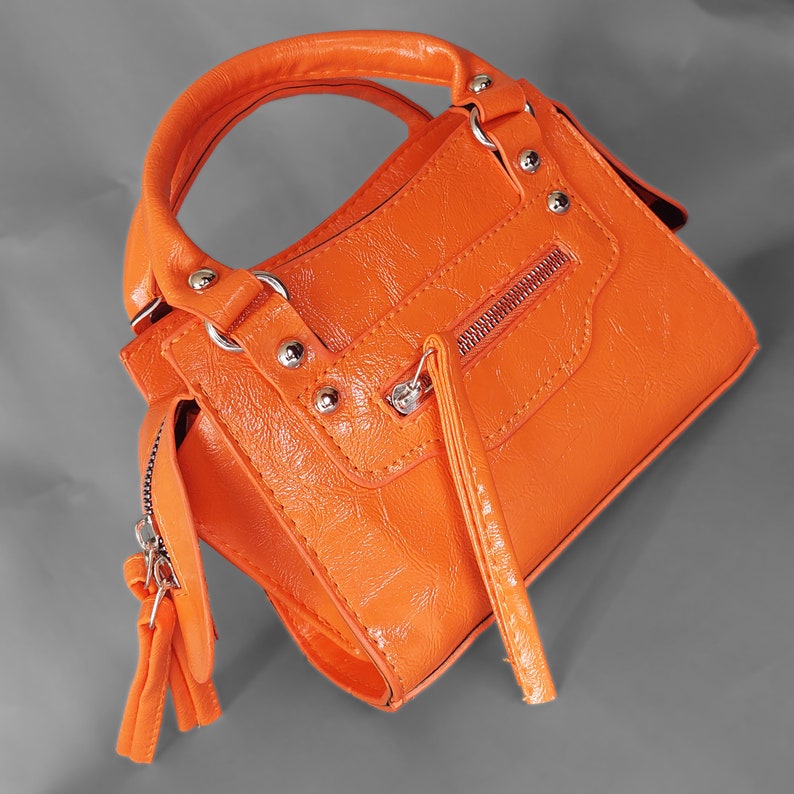 PERSONALIZED Orange Purse / Vegan Leather Shoulder Bag / Etsy