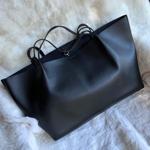 Bolso grande tipo cartera para mujer - Bonito bolso de piel vegana - Bolso de piel resistente - Bolso clásico y elegante para ella