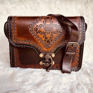 Gepersonaliseerde leren crossbodytas: westernzadeltas
