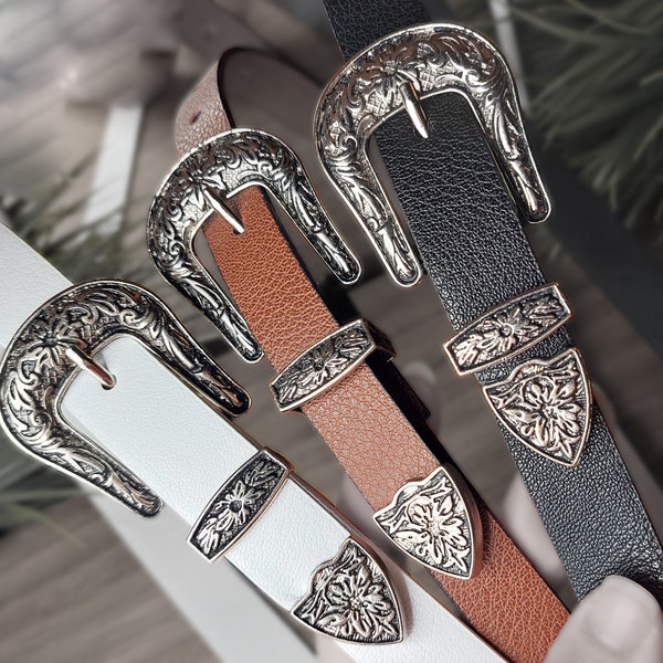 Customized Women's Belt and Personalized Tin / Western Buckle, Gift for Her, Mother