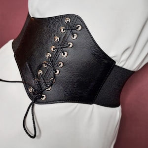 Customizable Gothic Corset Belt: Vegan Leather Laced Belt