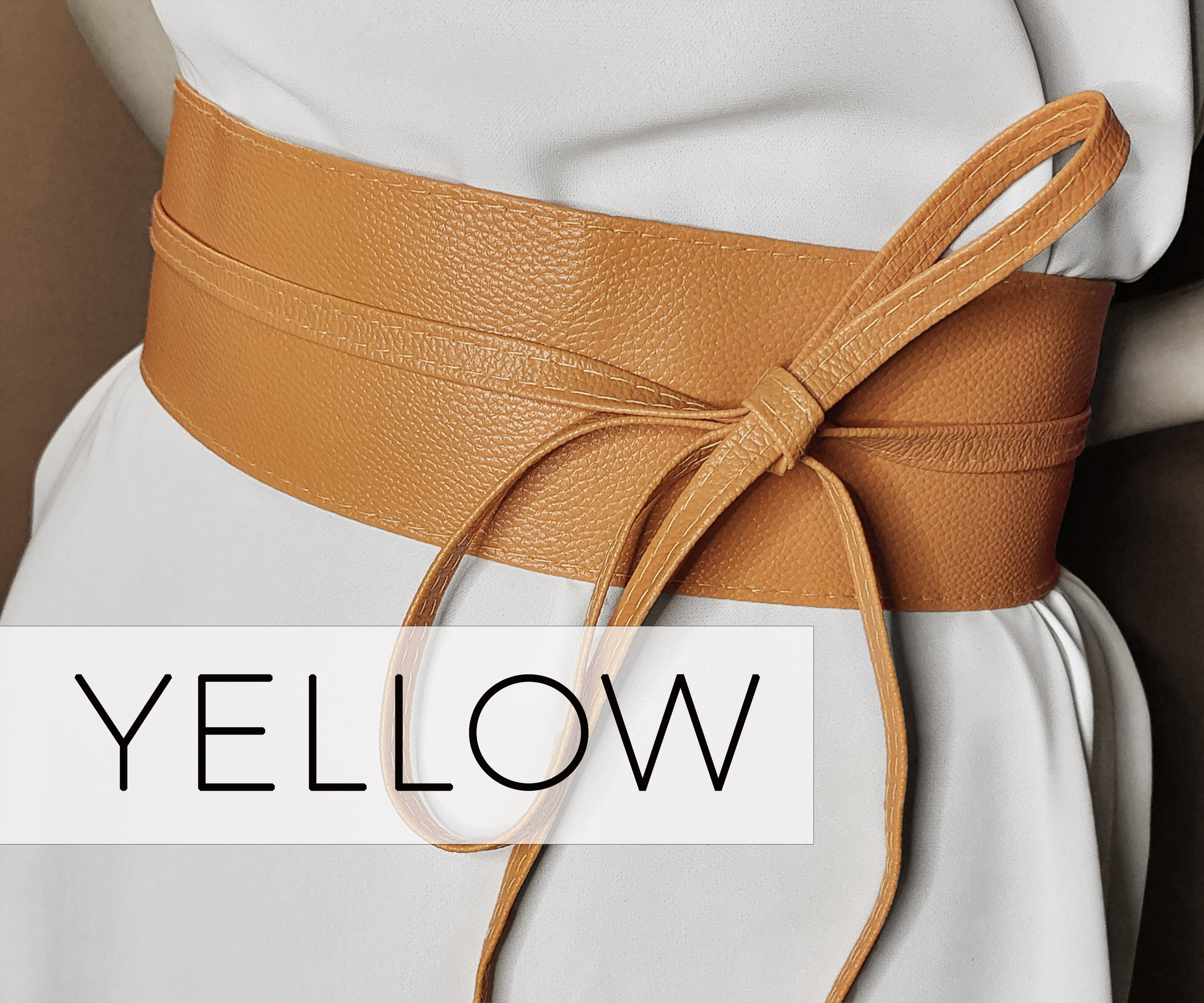 Customizable Vegan Leather Obi Belt - Wraparound Sash 