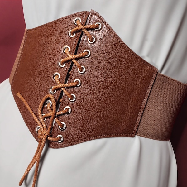 Customized Vegan Leather Corset / Engraved Vintage Gothic Style Corset Belt