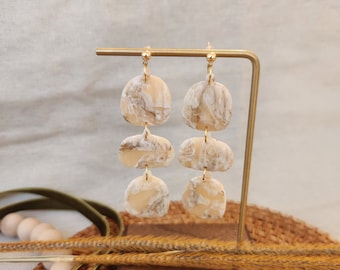 Gold Quartz Pumpkin Stack Earrings | Earrings Gold Quartz Fall | Earrings Special Occasion Gold | Gold Hardware | Pumpkins Gold Quartz Stack