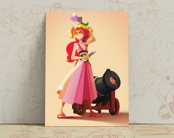 Lámina artística de Pinkie Pie Samurai / Póster de anime MLP / A4 + 8×10"