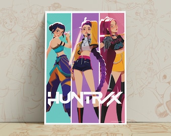Lámina artística de Huntrix / Póster de cazador de demonios K-Pop / A3, A4, 8×10"