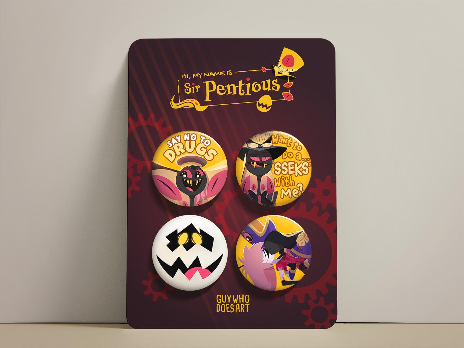 Sir Pentious 44mm Pin Badge Set | Hazbin Hotel Villain Button