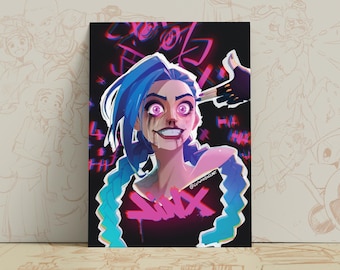 Lámina artística Jinx / Póster de graffiti arcano / A3, A4, 8×10"