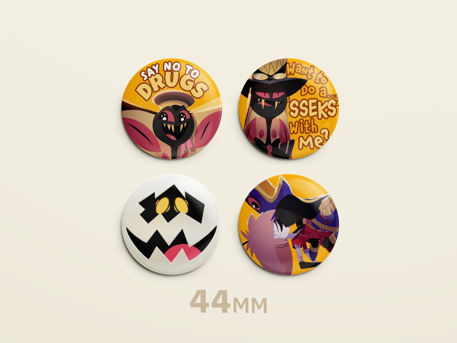 Sir Pentious 44mm Pin Badge Set | Hazbin Hotel Villain Button