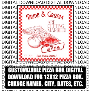 Custom Wedding Pizza Box Template