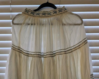 Homemade Handmade boho girls skirt white