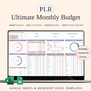 Ultimate Monthly Budget Spreadsheet Excel Budget Template Google Sheets Budget Planner Savings Tracker Financial Planner Zero Based Budget