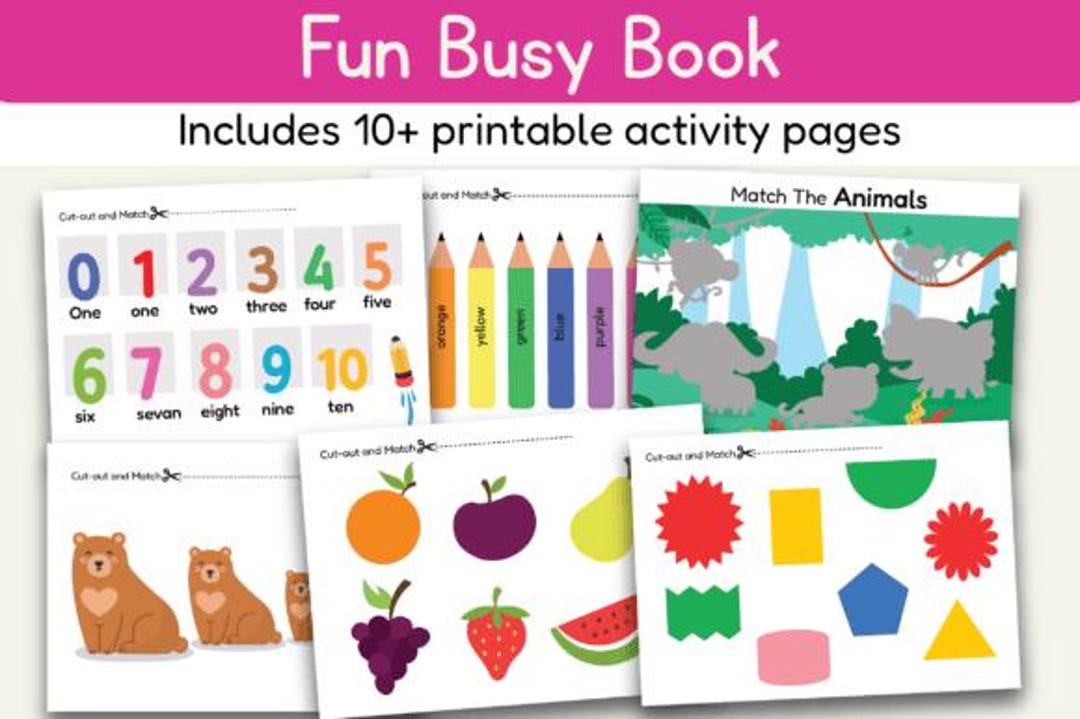 Fun Busy Book for Kids | Printable Activity Binder | Tracing, Coloring ...