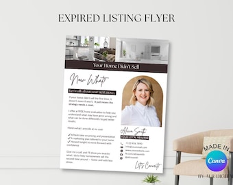Expired Listing Flyer for Realtors | FSBO Letter Expired Listing Real Estate | Real Estate Marketing | Hello Neighbor Farming Flyer | Canva