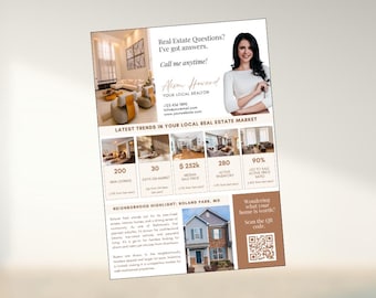 Real Estate Market Update Flyer for Realtors | Real Estate Flyer | Real Estate Marketing | Real Estate Agent Market Update | Canva Editable