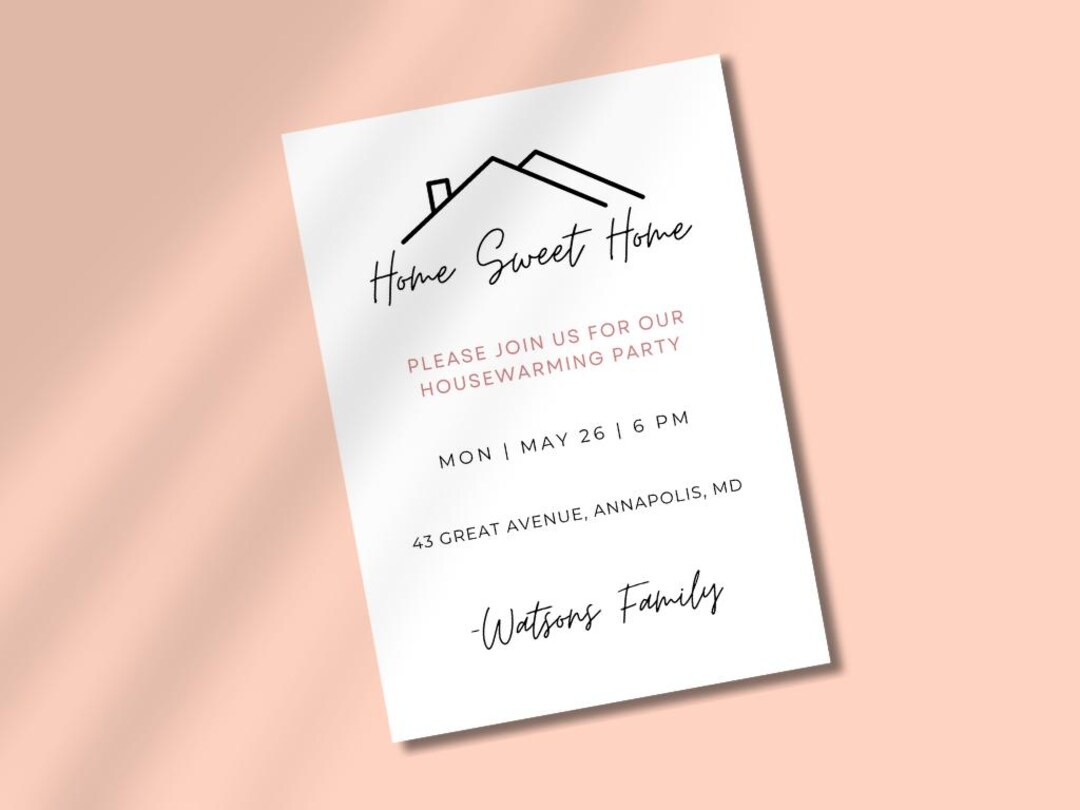 Editable Housewarming Party Invitation Template | Modern New Home ...