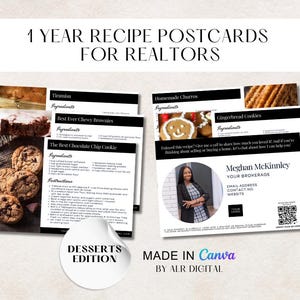 Real Vintage Rezept Postkarte | Makler | Makler Marketing | Bearbeitbare Postkarte | Maklerführer | Postkarten Set | Leinwand