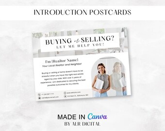 Real Estate Postcard | Realtor Postcard | Real Estate Farming | Real Estate Introduction | Hello Neighbor Postcard | Buyer Postcard | Canva