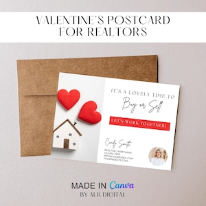 Cartolina di marketing immobiliare per l'agricoltura / Cartolina di marketing immobiliare per San Valentino / Modello di cartolina di marketing per San Valentino di febbraio per l'agricoltura / Agente immobiliare Modello di cartolina di marketing per San Valentino di febbraio Canva