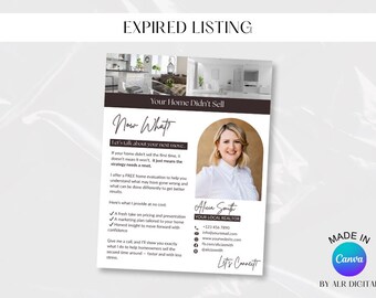 Expired Listing Flyer for Realtors | FSBO Letter Expired Listing Real Estate | Real Estate Marketing | Hello Neighbor Farming Flyer | Canva