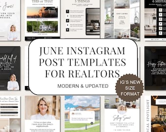 June Real Estate Marketing Templates for Realtors | June Instagram Realtors for Summer | Real Estate Social Media Templates | Canva Template