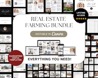 Real Estate Farming Bundle | Realtor Social MediaBundle | Real Estate Marketing 2026 | Realtor Marketing Templates | Realtor Canva