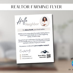 Real Estate Introduction Flyer | Realtor Farming Flyer | Real Estate Marketing Flyer | Hello Neighbor Flyer | Introduction Letter Realtor