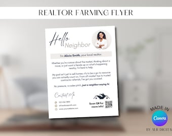 Real Estate Introduction Flyer | Realtor Farming Flyer | Real Estate Marketing Flyer | Hello Neighbor Flyer | Introduction Letter Realtor